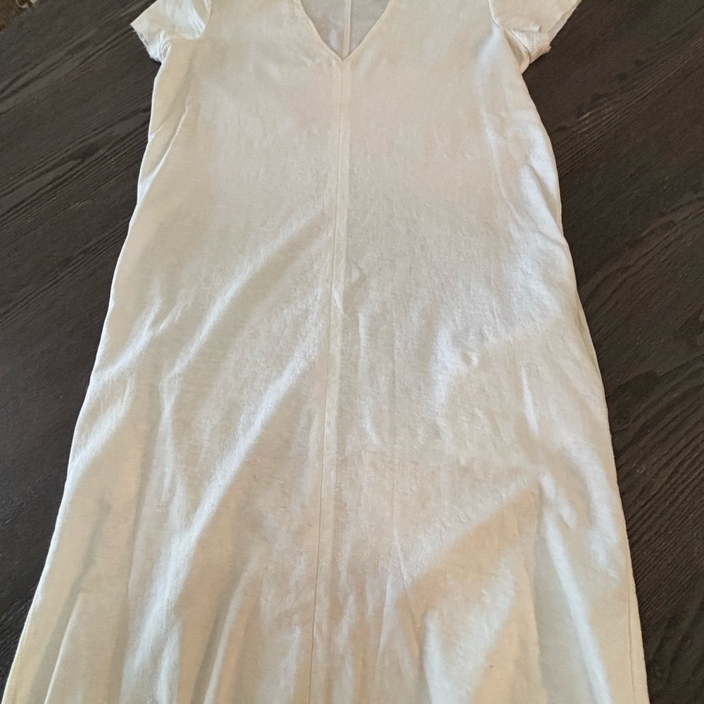 Elegant Cream V-Neck Dress